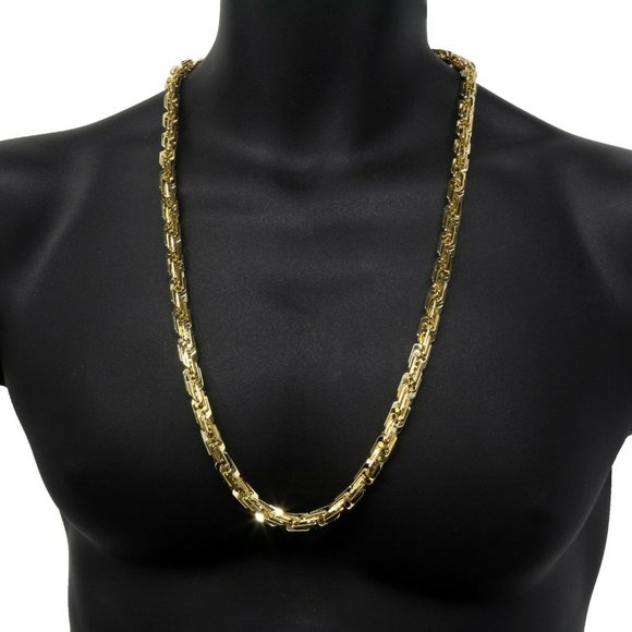 New 14k Gold 10mm 30" Maze Chain
